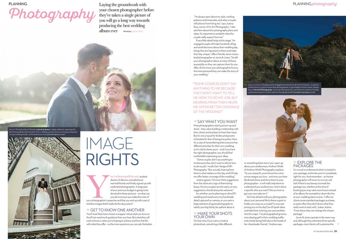 Tie The Knot Scotland wedding photography advice page 1-2