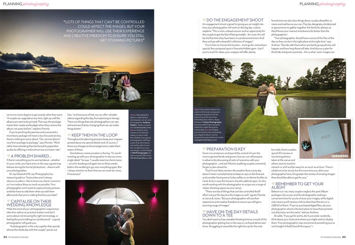 Tie The Knot Scotland wedding photography advice page 3-4